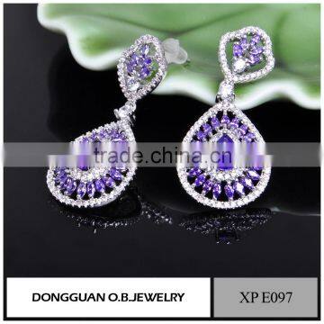 Infinite Factory Direct Sale 925 Sterling Silver White Gold Earrings Crystal Diamond Earrings For Beautiful Women