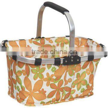 Aluminum handle polyester shopping basket