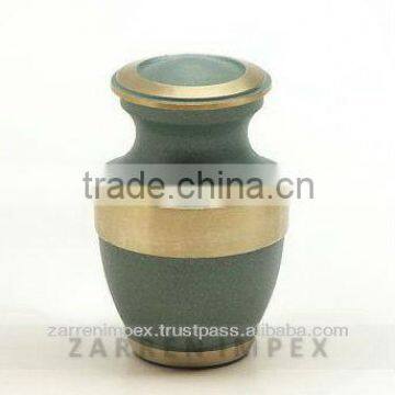 Chestnut Green matte 3" Brass Keepsake Urn