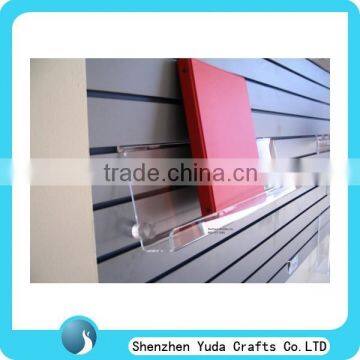 Wholesale new acrylic slatwall book display, high transparent books display shelves