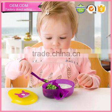 Best Eco Friendly pp Food Feeder Baby Easy go Section Bowl With Snap Spoon photo-4