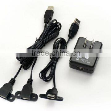 Portable Travel USB Wall Charger 2 USB Outlet For IPhone 6 Plus, IPad, Samsung, Tab-Black