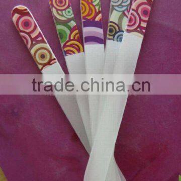 glass nail file with butterfly printing on handle