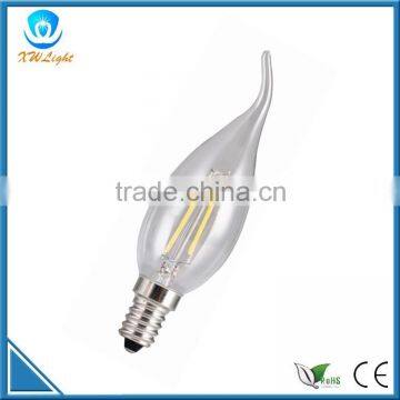 E14 2w C35 led filament chandelier bulb