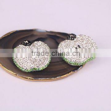 Lovely Fruit Pendant, Pave Crystal Zircon Clay Pendants, Gem Pendant Beads For Jewelry Making photo-5