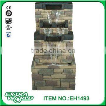 polyresin outdoor garden led fuente waterfall