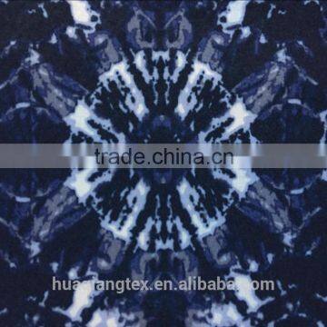 Blue Flower Print 4 Way Stretch Fabric for Beach Short Swimwear photo-6