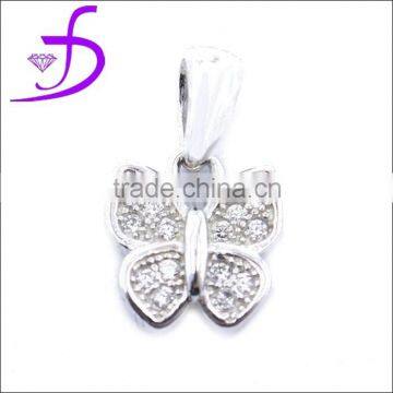 Bulk sale gemstone 925 sterling silver little butterfly pendant