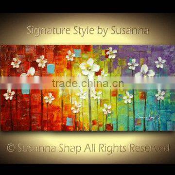 2016 Popular modern flower oil painting for wall decoration 52083