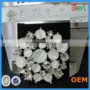Elegant Silver Opal Brooch Alloy Crystal Flower Brooch for Wedding Invitations photo-4