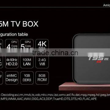 2016 Best S905x TV Box T95M S905x 1g/8g or 2g/8g Android tv Box With LCD Display
