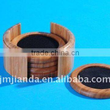 bamboo round coaster set with