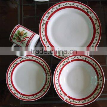 16pcs Christmas snowman Dinner set,santa dinnerware sets