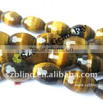 Lowest price natural stone tiger eye faceted loose beads for necklace