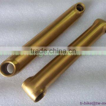 Titanium Anodized Golden Color BMX Cranks Custom Titanium Colorful Crank XACD Ti Bicycle BMX Crankset in China photo-2