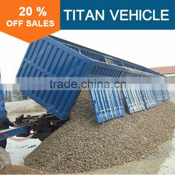 Titan 3 Axle Hydraulic End Dump Truck Trailer / Side Tipper Semi Trailer For Sale