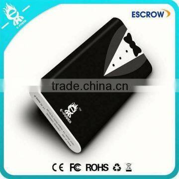 Hot sale LED torch leather cover 2 usb port manual for power bank 12000mah for cell phone