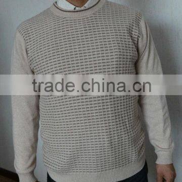 Men pure cashmere intarsia/jacquard pullover