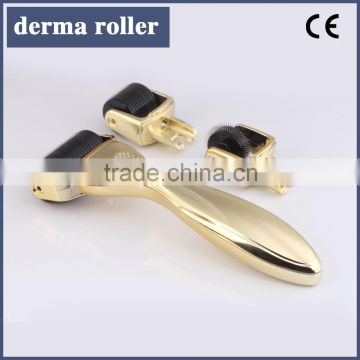 big sales promotion! golden sliver coating derma roller kits 600/180/1200 needles stainless micro 3 in 1 derma roller