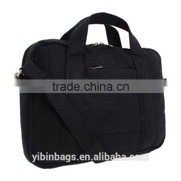 Black Polyester Canvas Laptop Business Briefcase Messenger Bag DB007