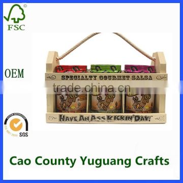 wooden gift crate for food snacks packing crates