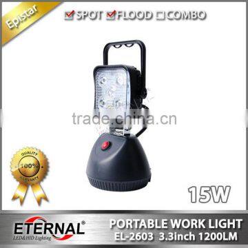 3.3in 15W multi functions portable rechargeable outdoor emergency 4x4 off road truck automotive led work light flood lamp