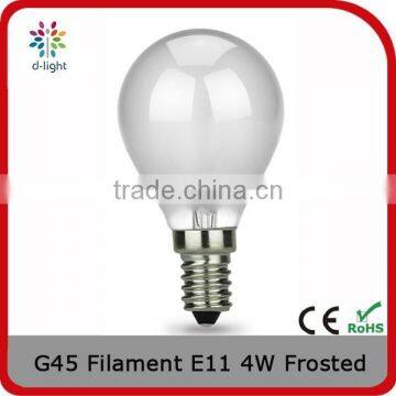 A45 filament 350lm 4w incandescent 30w E11 global frosted decoration lamp with UL standard