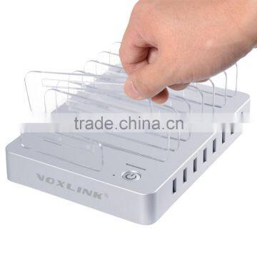 8 Ports Charging Station 8*2.4A USB Charger With Stand and Switch Docking Station for Mobile Phones and Tablet PC White US photo-3