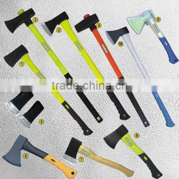 high carbon steel splitting axe kitchen axe working axe with fiberglass handle with free sample