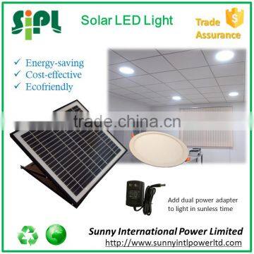 Green Solar Power Round Flat Led Panel Day & Night House Stair Sensor Light photo-2