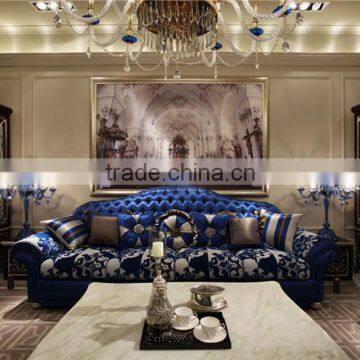 Italy Innovative Style Individual Character and Fashionable Chesterfild Bright Blue Sofa Set photo-6