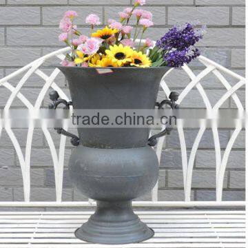 Handmade rustic iron pot for flower