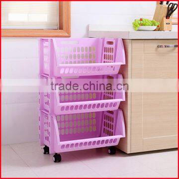 Plastic Stacking Stackers Storage Baskets Veg Rack 3 Tier Vegetable photo-6