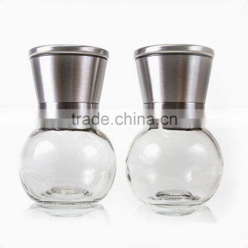 304 Stainless Steel Pepper and Salt Grinder, Spherical Glass Spice Grinder Commercial photo-2