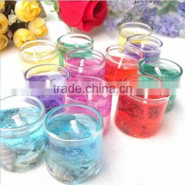 Promotion colorful glass candle holder promotion glass candle mug