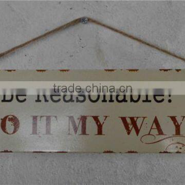 2016 Custom Antique French Metal Hanging Door Signs