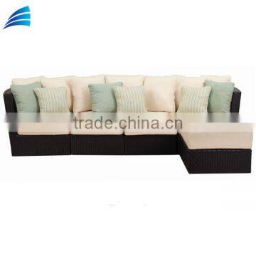 Outdoor rattan wicker sofa fabric cushion furniture set