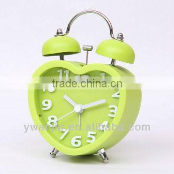 Supply creative retro twin bell alarm clock / heart-shaped alarm clock