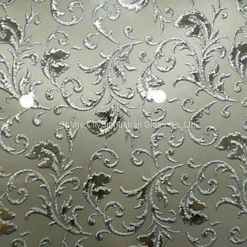 Clear and Colored Acid Etched Glass/Frosted Glass/Sandblasted Glass for Bathroom photo-2