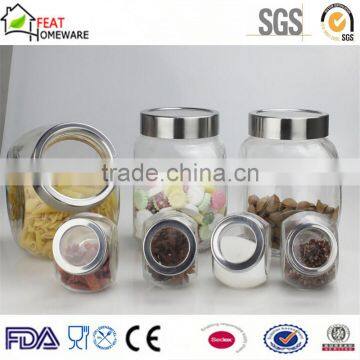 Iron Covered Glassware Glass Kitchen Canister Sets photo-3