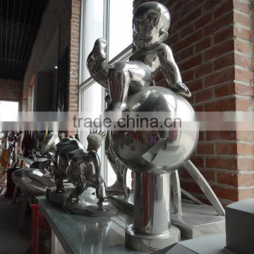 Kids stainless steel sculpture