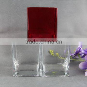 Машиностроенный цветной кубический стеклянный вазон photo-3