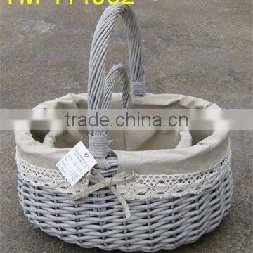 100% handmade willow picnic cheap picnic baskets with lining