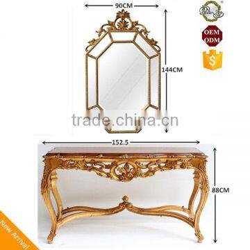 Victorian Reproduction Furniture Sets Console Table With Wall Mirror For Living Room Display
