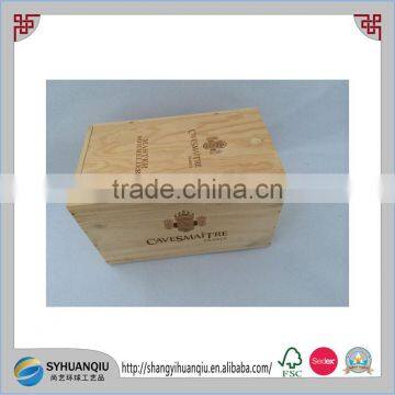 natural wooden wine case and handmade wine indurtiral usewooden wine crate 6 bottles wooden wine box