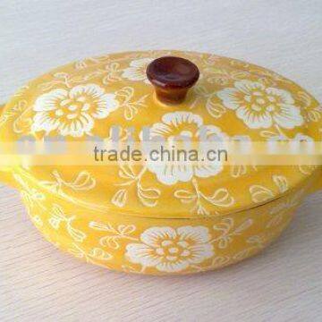 New design handpainted mini oval casserole