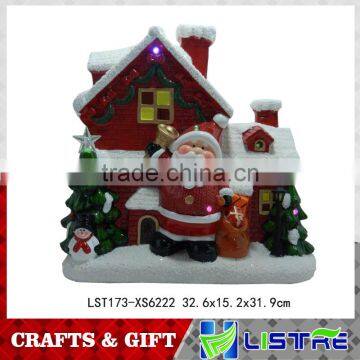 ceramic Decorative Christmas Village Flashing LED Lighting Houses