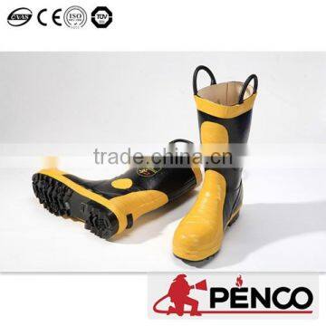 Fire Fighting Boots Shoes With Steel Toe Cap Fireman Protected Wearing Rubber Flame Retardant Safety Products photo-2