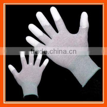 White ESD PU Finger Coated Work Gloves