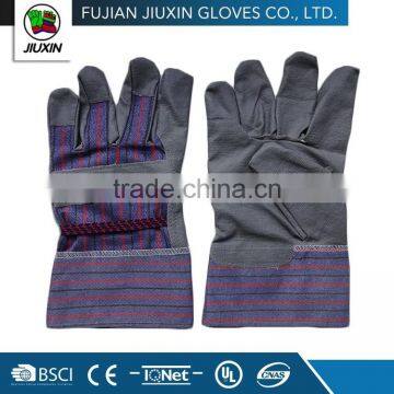 Black White Cotton Back & Cuff Impregnated Working PVC Glove photo-3